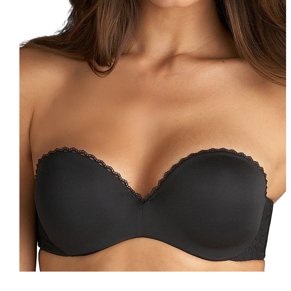 Women's Lily Of France 2111121 Gel Touch Strapless Bra (Black 36c)